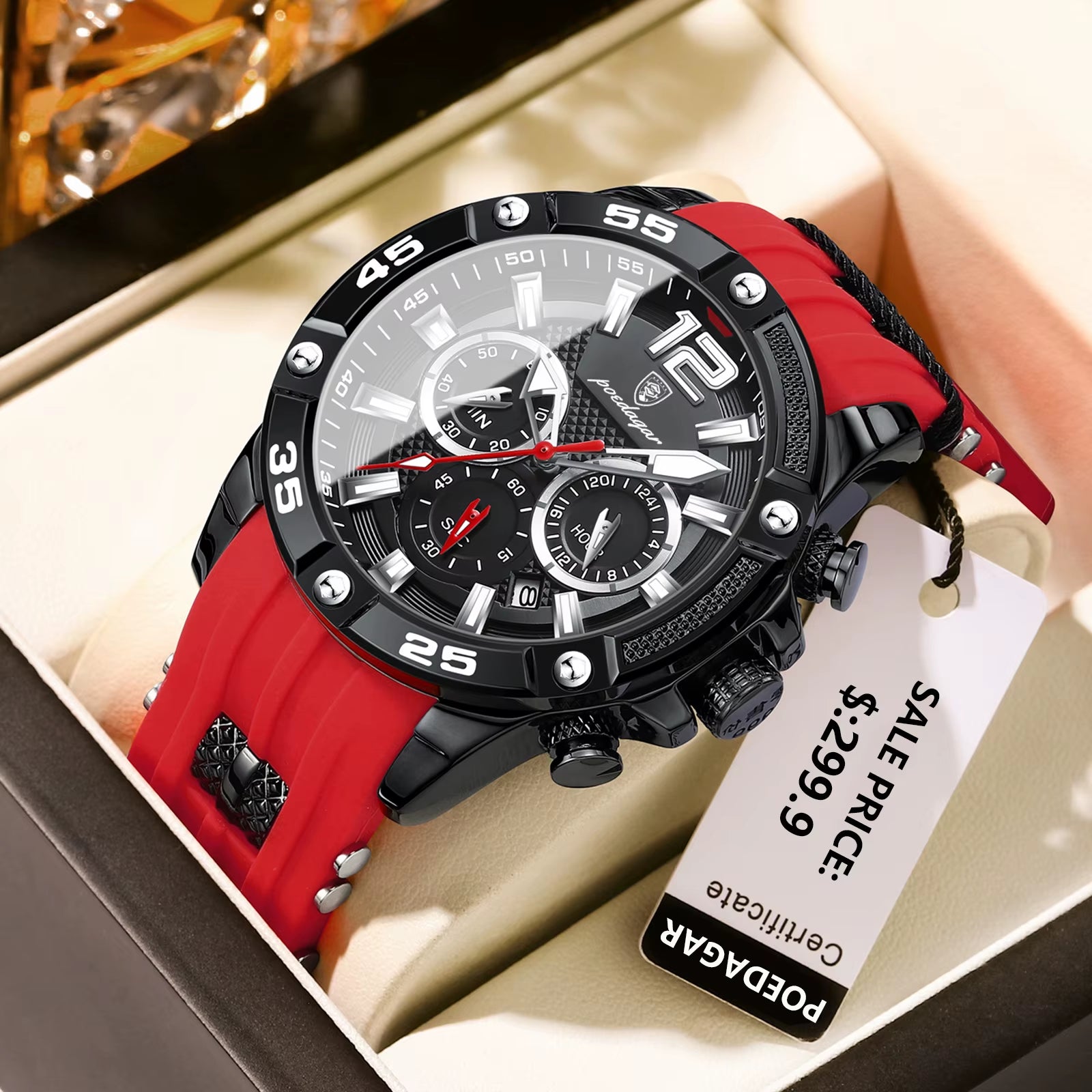 Luxury Man Wristwatch Sport Chronograph Waterproof Luminous Date Watches for Men Casual Quartz Silicone Men Watch Reloj