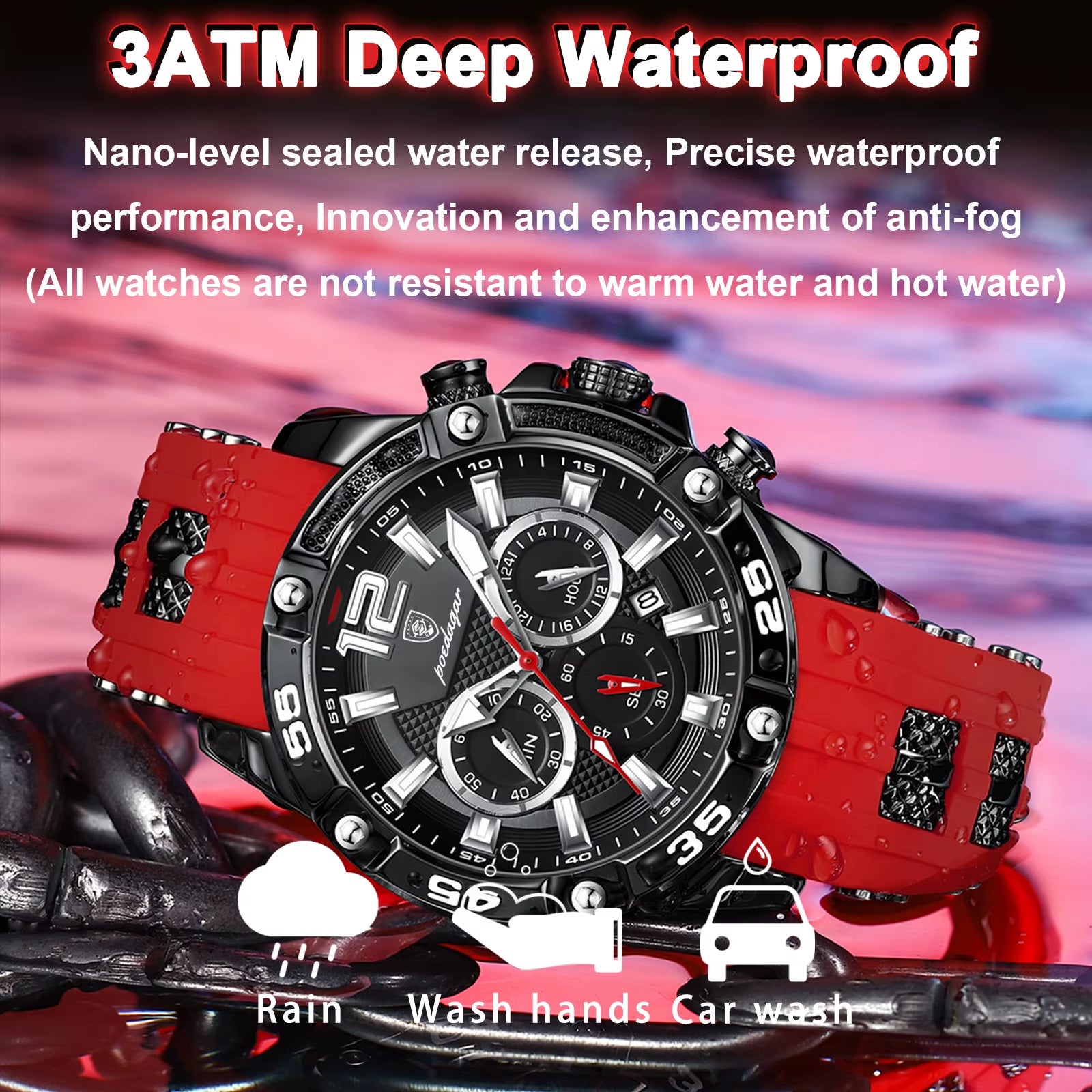 Luxury Man Wristwatch Sport Chronograph Waterproof Luminous Date Watches for Men Casual Quartz Silicone Men Watch Reloj