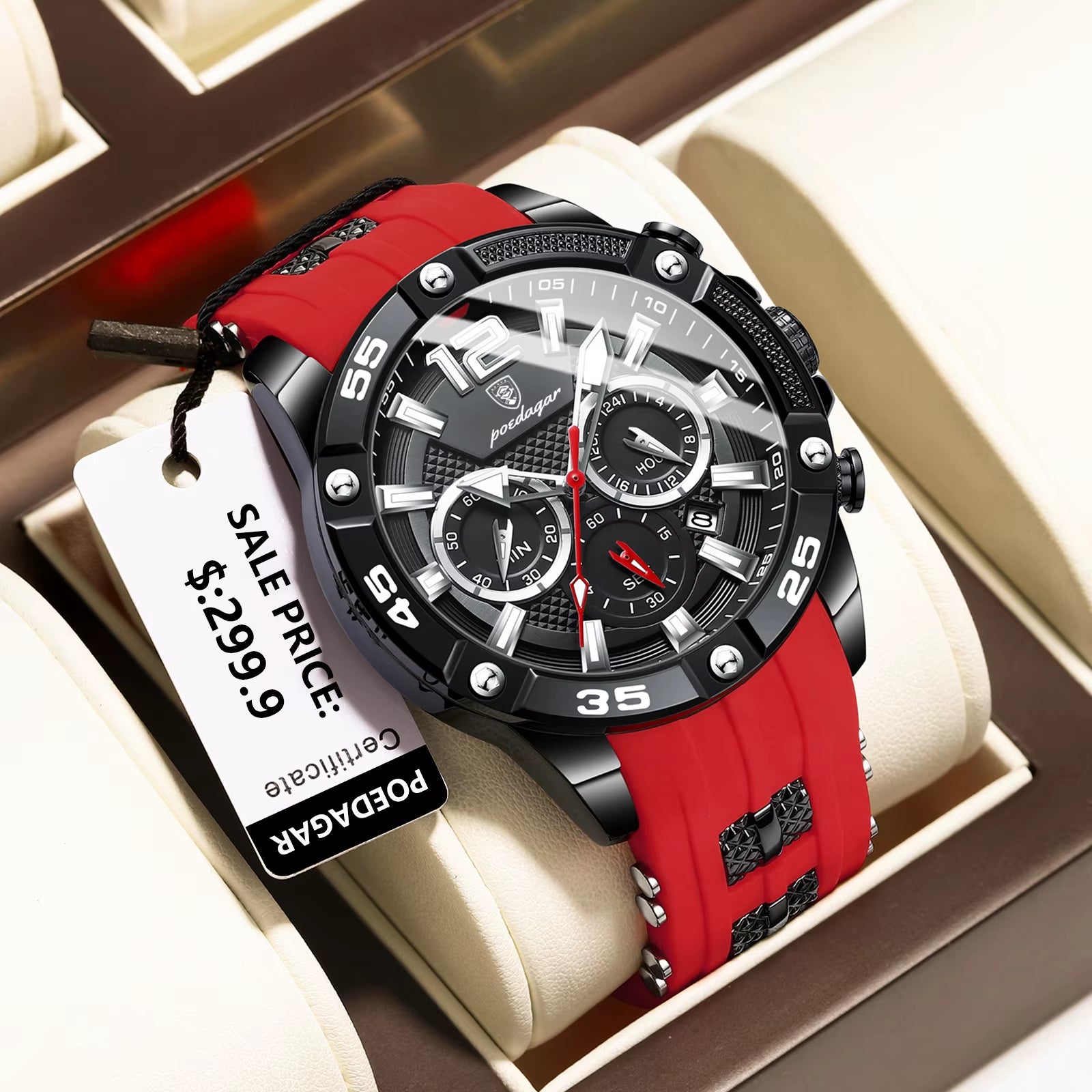 Luxury Man Wristwatch Sport Chronograph Waterproof Luminous Date Watches for Men Casual Quartz Silicone Men Watch Reloj