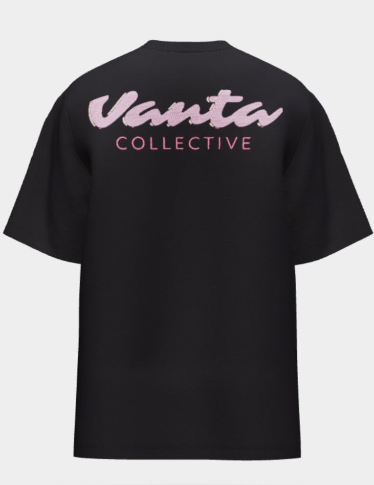 Black T-Shirt | Pink Forever Script