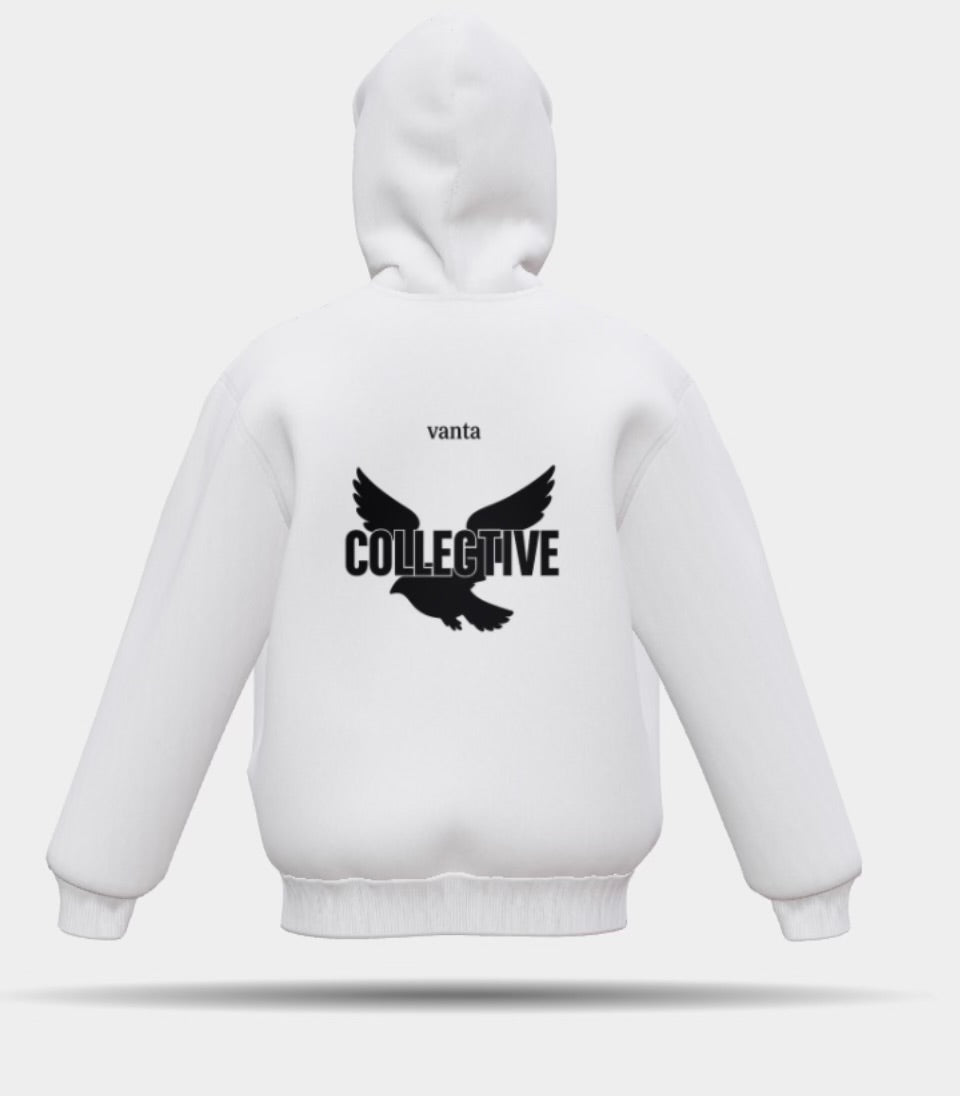 White Hoodie | Black Dove