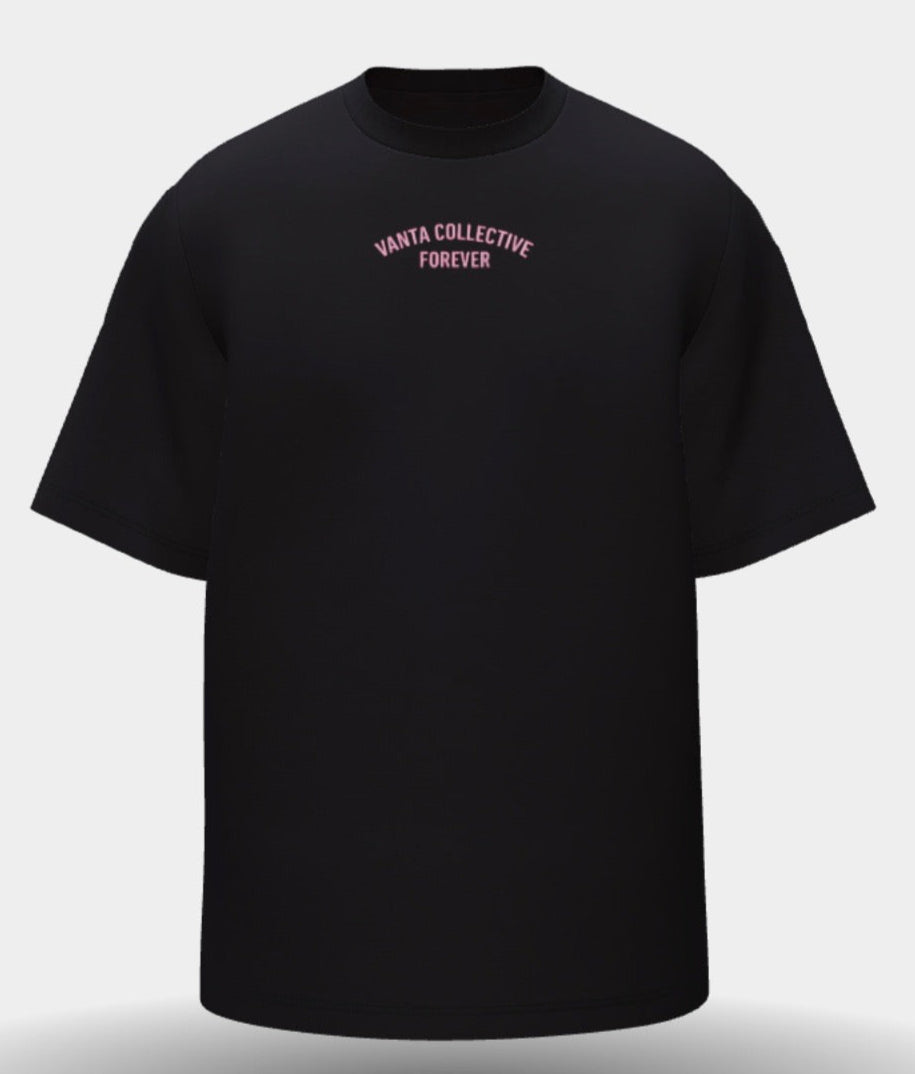 Black T-Shirt | Pink Forever Script