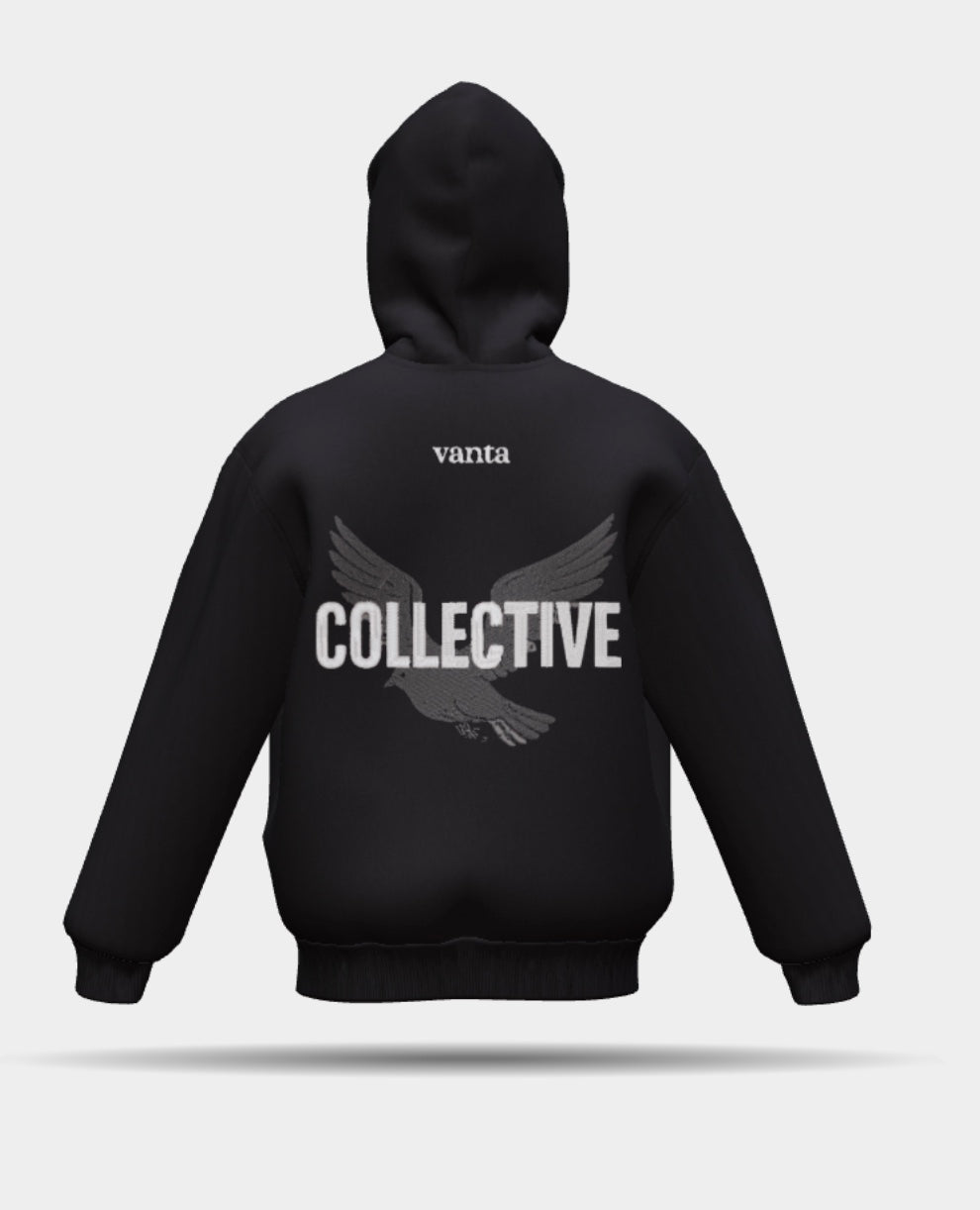 Black Hoodie | White Dove