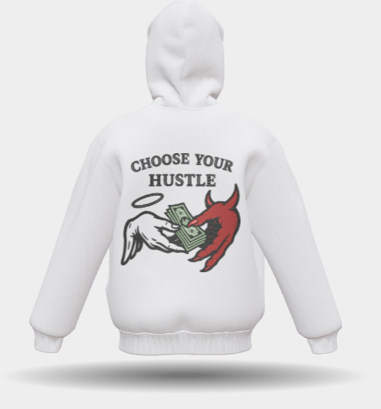 White Hoodie | Choose Your Hustle