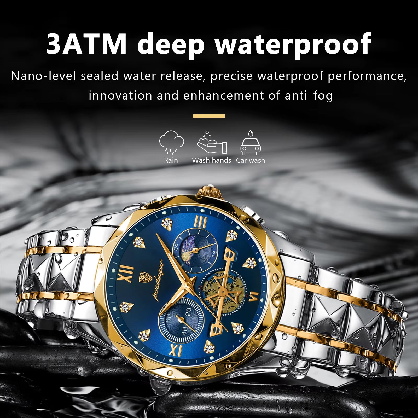 Luxury Man Wristwatch Chronograph Waterproof Luminous Men Watch Stainless Steel High Quality Sport Men'S Quartz Watches